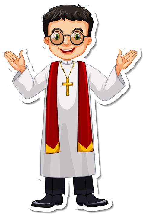 Priest clipart - The clergy collar, also known as a clerical collar or a Roman collar, is a distinctive piece of clothing worn by members of the clergy. It is typically white and consists of two parts: a band that goes around the neck and a tab that hangs d...